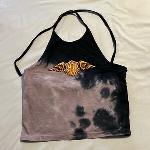 Harley Davidson tie neck top